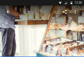 Ejemplo de un Perfil comercial de una panadería, visto desde un dispositivo móvil